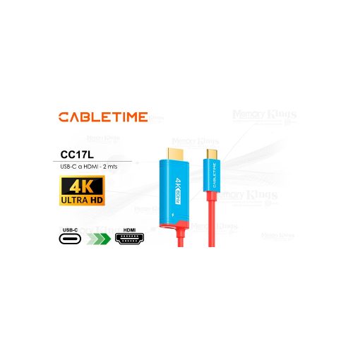 CABLE USB-C a HDMI 2mts CABLETIME CC17L NINTENDO