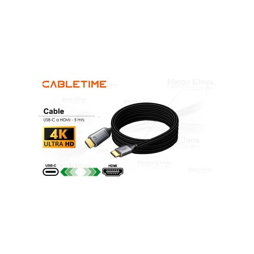 CABLE USB-C a HDMI 5mts CABLETIME CC10P 4K 60HZ