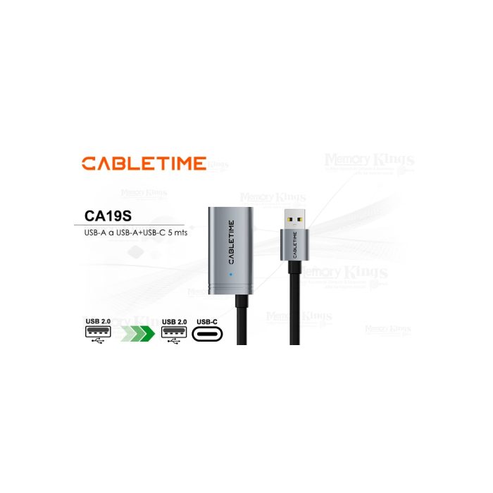 Cable USB-C de Extensión CABLETIME CA19P 5m - Alta Velocidad 5Gbps, Ideal para Conectar Dispositivos