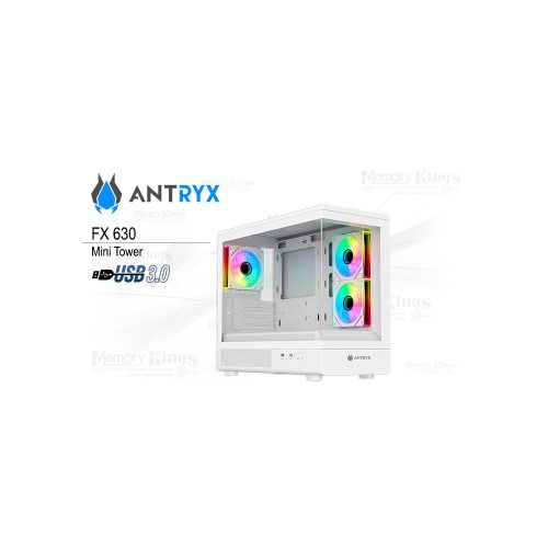 CASE Mini Tower ANTRYX FX-630M ARGB 3FAN WHITE