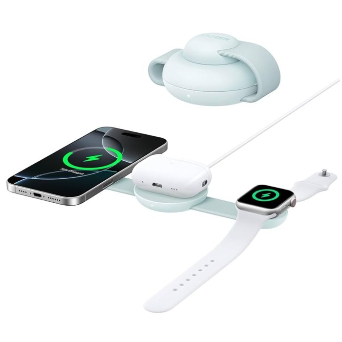 Cargador Inalámbrico 3 en 1 ANKER Cube 30W Compatible con Apple - Estación Rápida y Eficiente