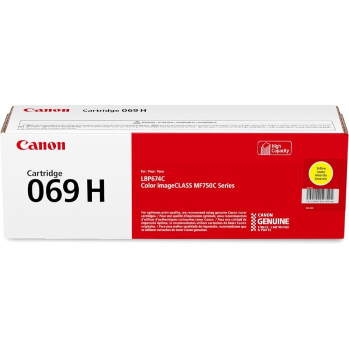 Tóner Amarillo Original 069H Alta Capacidad para MF753Cdw, MF751Cdw y LBP674Cdw - Compatible y Eficiente