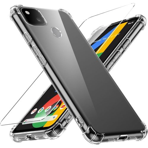 Case flexible y resistente para Google Pixel 4A, de goma silicona transparente y antiamarillamiento