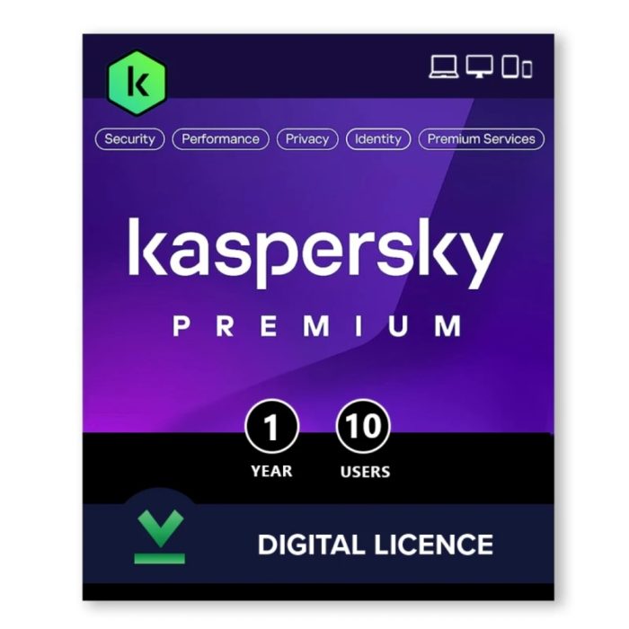 Kaspersky Premium 10 Dispositivos - Protección Total por 1 Año, Seguridad Avanzada en Línea
