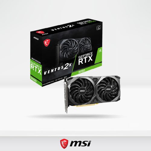 Tarjeta de video MSI RTX 3050 Ventus 2X 8GB OC - HDMI, PCIe, alto rendimiento gráfico
