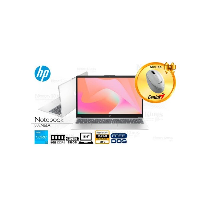 Laptop HP 15.6" con Core i3 N305, 8GB RAM, 256GB SSD y gráfica Intel UHD - Ideal para tareas diarias