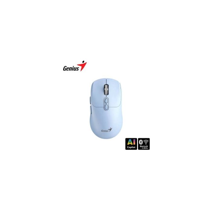 Mouse Genius NX-8080S: Ergonomía Silenciosa, Conexión Inalámbrica y Diseño Azul Elegante