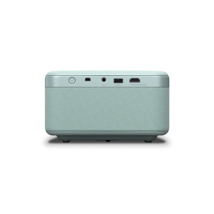 Proyector Epson EpiqVision EF21 láser 1080p, color verde ópalo, ideal para cine en casa y presentaciones.