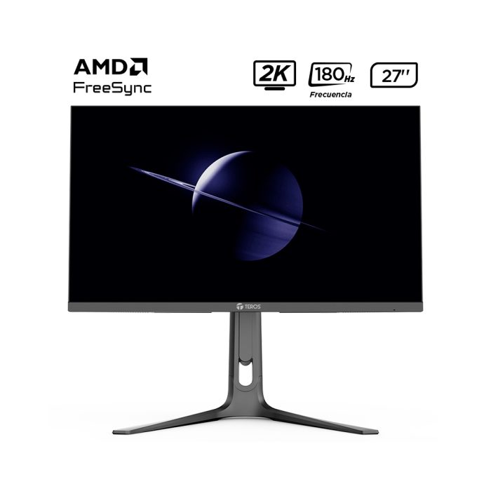 Monitor plano gaming TEROS TE-2753G, 27" 2K QHD IPS, 180 Hz, 1 ms, HDMI, DP