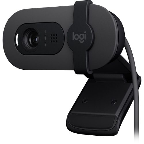Cámara Logitech Brio 100 FHD USB - Webcam negra con alta definición y calidad de imagen superior