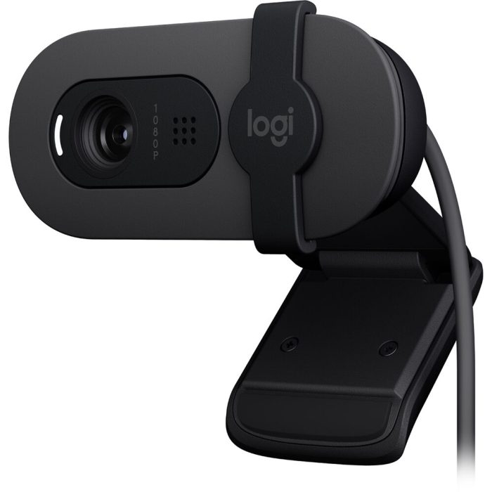 Cámara Logitech Brio 100 FHD USB - Webcam negra con alta definición y calidad de imagen superior