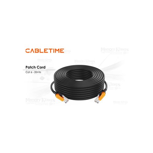 Cable de red Cat 6 CABLETIME de 20 metros – Conexión rápida y fiable para tu red doméstica o de oficina