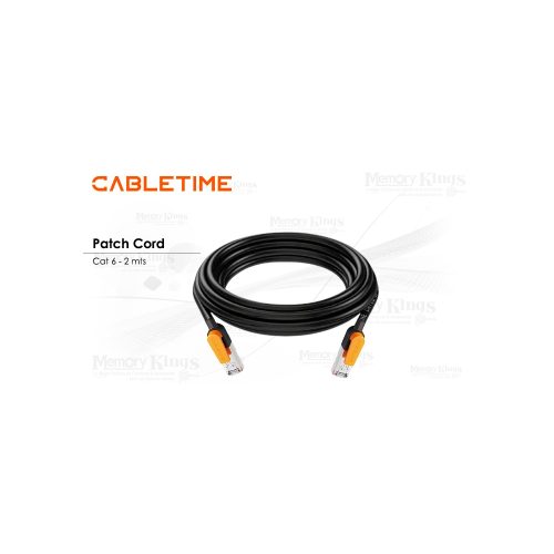 Cable de red Cat 6 2m Cabletime CN61L - Alta velocidad, conexión fiable, ideal para redes domésticas y profesionales