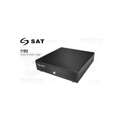 Gaveta de dinero SAT 119X, gran capacidad, resistente y segura para negocios, color negro
