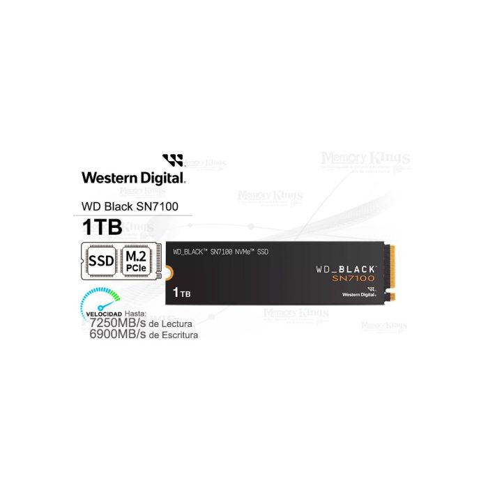 WD Black SN7100 SSD de 1TB M.2 2280, alto rendimiento y velocidad para gamers y creadores