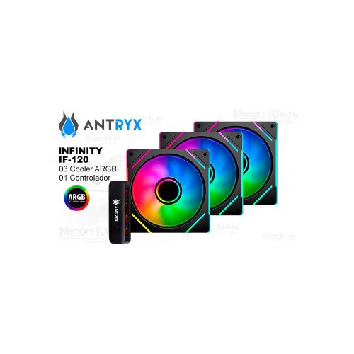 Ventilador ARGB Antryx Infinity IF-120 de 120mm - Kit 3 en 1 para refrigeración eficiente