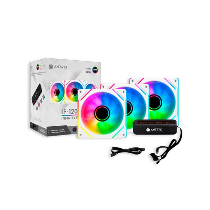 Ventilador ARGB Antryx Infinity IF-120 de 120mm - Kit 3 en 1 para refrigeración eficiente