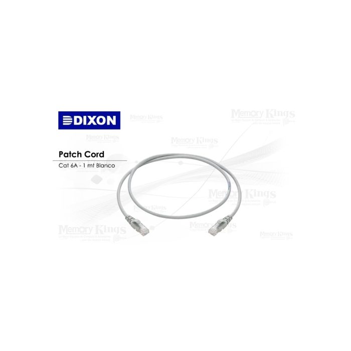 Cable de red patch cord Dixon 1m Cat 6A blanco - Alta velocidad y conectividad confiable