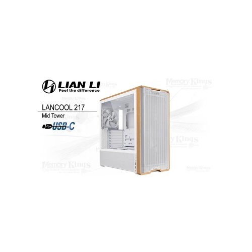 Caja Mid Tower Lian Li Lancool 217, 5 ventiladores, color blanco, óptima ventilación y diseño elegante