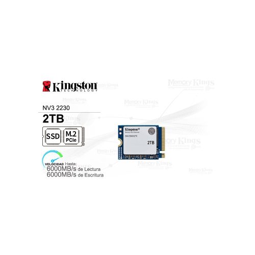 SSD M.2 PCIe Kingston NV3 2TB | Alta velocidad y rendimiento compacto 2230