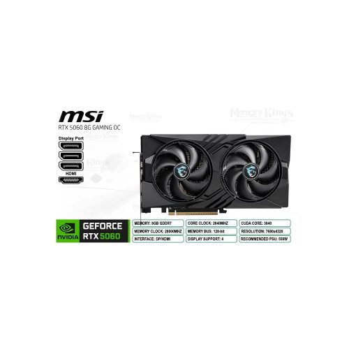 Tarjeta Gráfica MSI GeForce RTX 5060, 8GB, 128 bit, alto rendimiento para gaming