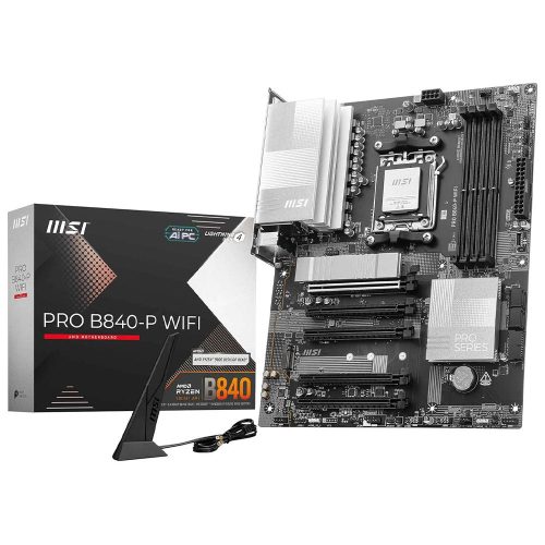 MSI Pro B840-P Wifi Motherboard DDR5 - 4 DIMM, ideal para configuraciones de alto rendimiento
