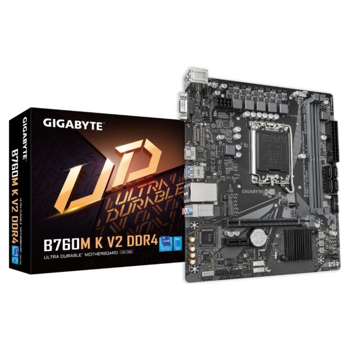 Placa base GIGABYTE B760M K V2 M-ATX DDR4 con HDMI y PCIe - Rendimiento estable y versátil