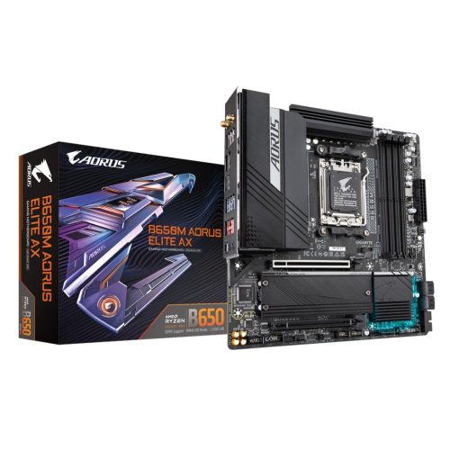 Placa base Gigabyte B650M Aorus Elite AX - Soporte DDR5, 128 GB, conexión WiFi 6, micro ATX