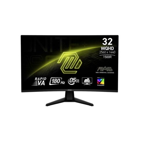 Monitor curvo MSI MAG-32CQ6F de 32" WQHD, 180Hz y 0.5ms - Experiencia visual inmersiva