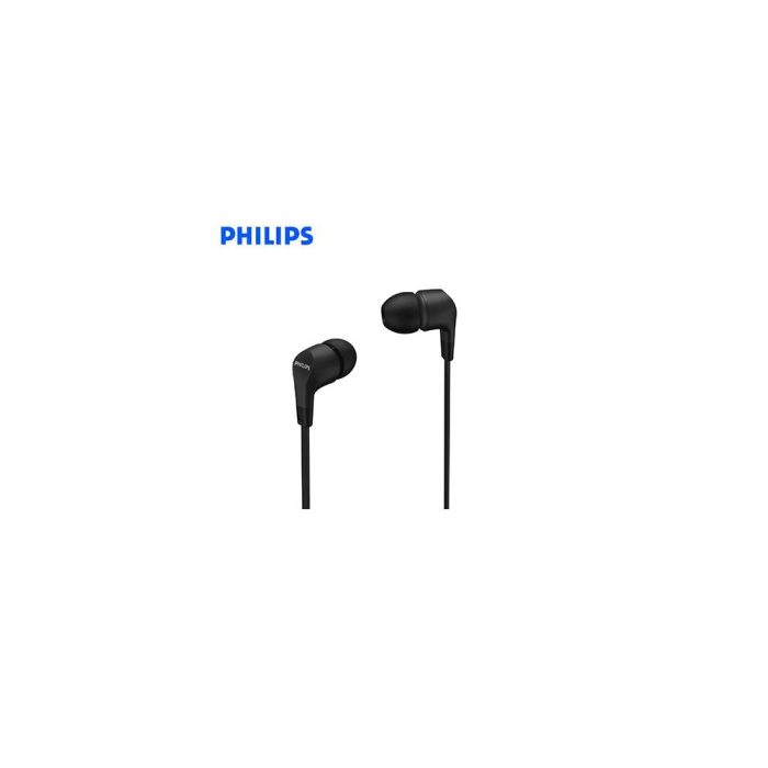Audífonos Philips In-Ear TAE1105BK con micrófono, 3.5mm, sonido profundo en color negro