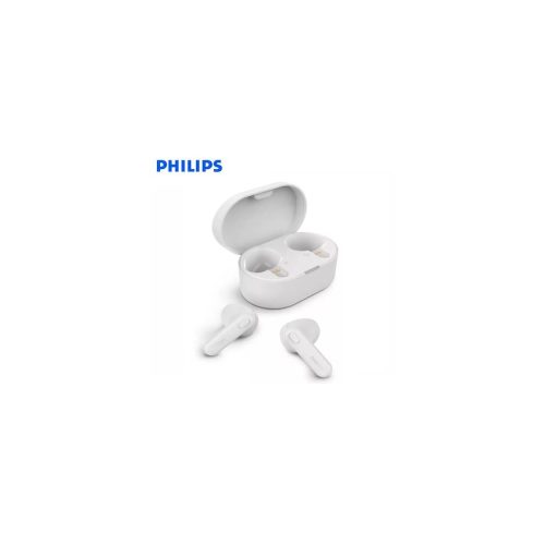 Audífonos Philips True Wireless TAT1138WT - 15h de batería, IPX4, Bluetooth, USB-C, color blanco