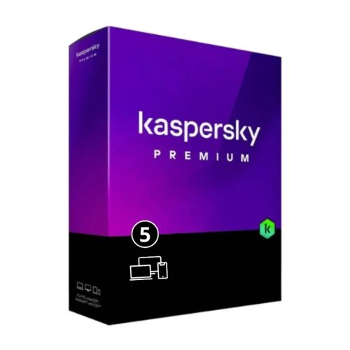 Kaspersky Premium 5 Dispositivos - Protección Total por 1 Año, Seguridad Avanzada y Fácil Uso