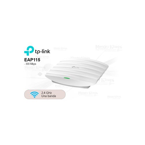 Access Point TP-Link EAP115 2.4GHz PoE para techo, señal potente y fácil instalación