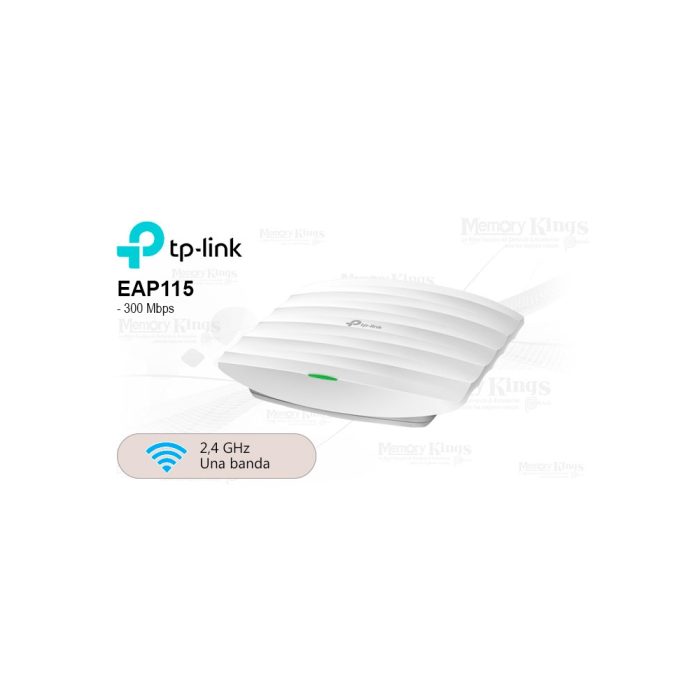 Access Point TP-Link EAP115 2.4GHz PoE para techo, señal potente y fácil instalación