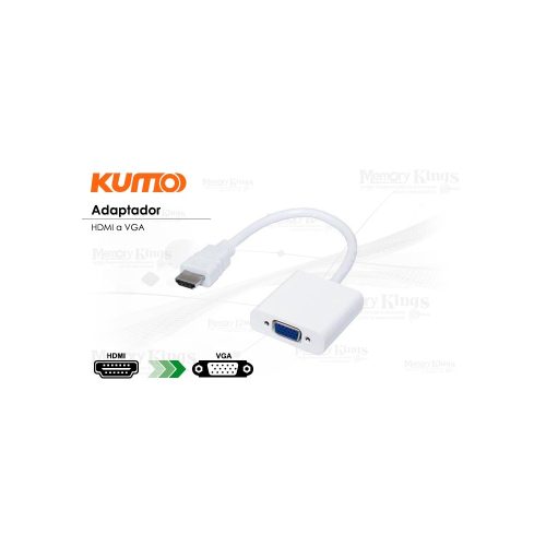 Adaptador HDMI a VGA KUMO para PC y Mac - Convierte señales digitales en analógicas, compacto y práctico