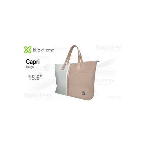 Klip Xtreme KLB-461BG: Funda para portátil 15.6" en 1200D poliéster Beige/Blanco para mujeres
