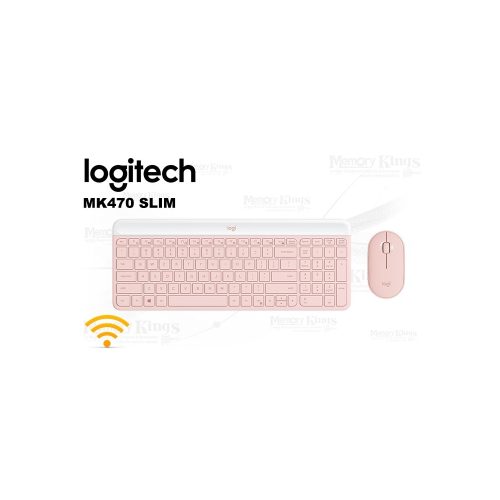 Teclado y mouse Logitech MK470 Slim rosa inalámbricos, diseño elegante y compacto para tu escritorio
