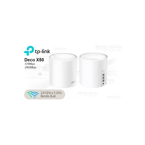Router TP-Link Deco X50 Mesh AX3000, Dual Band WiFi 6, Paquete de 2, Conectividad rápida y amplia cobertura