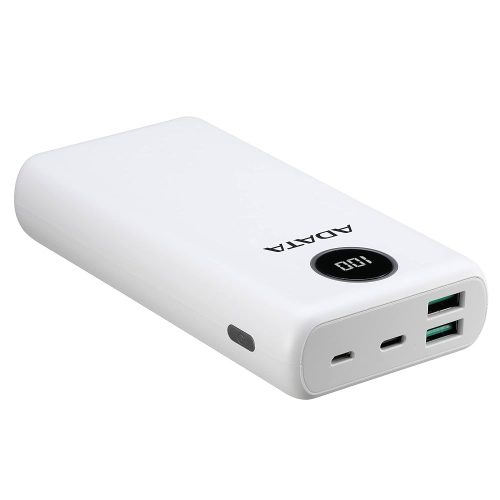 Power Bank ADATA P20000QCD 20000 mAh - Carga Rápida, Blanco, Compatible con Múltiples Dispositivos