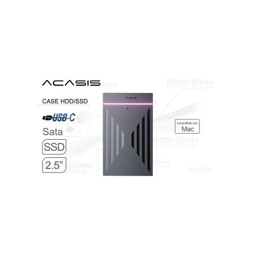Caja externa USB-C para HDD/SSD de 2.5" ACASIS, compatible con PC y Mac, plástico ligero y duradero