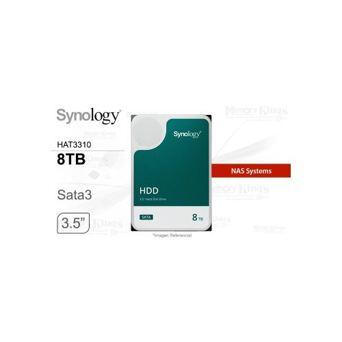 Disco duro Synology 8TB HAT3310-8T, 7200 RPM, alto rendimiento y gran capacidad para almacenamiento seguro