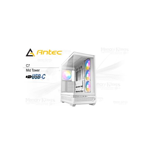 Caja Mid Tower Antec Constellation C7 ARGB blanca con iluminación LED y diseño elegante