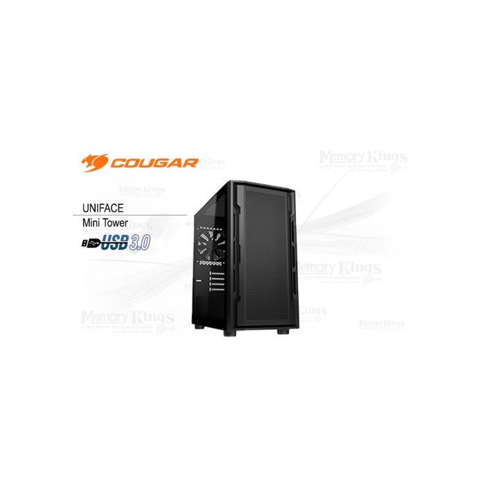 Caja Mini Tower Cougar Uniface Mini Negra - Diseño Compacto, Ideal para PC Gaming y Oficina
