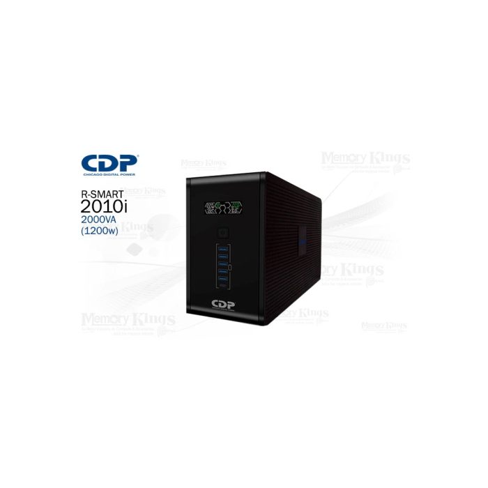 UPS CDP R-SMART2010i 2000VA - Fuente Ininterrumpida con 5 Puertos USB y Protección para Consolas