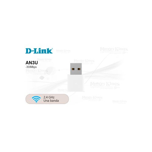 Adaptador Wi-Fi USB D-Link AN3U N300, Conexión Rápida, Ideal para Streaming y Juegos