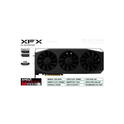 Tarjeta Gráfica XFX Radeon RX 9060 XT, 16GB, 128bit, Overclock, Rendimiento Superior para Gaming