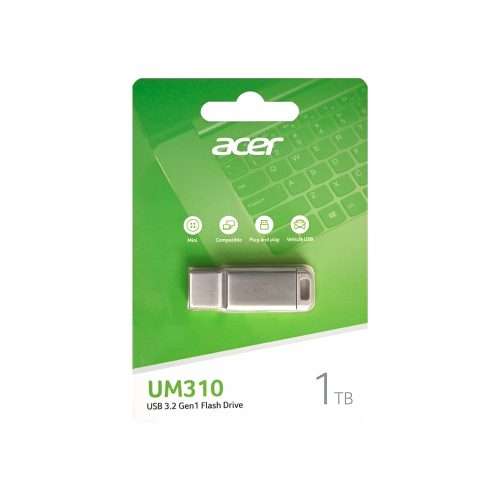 Memoria USB Acer UM310 de 1TB, conexión USB-C 3.2 Gen 1, diseño metálico elegante