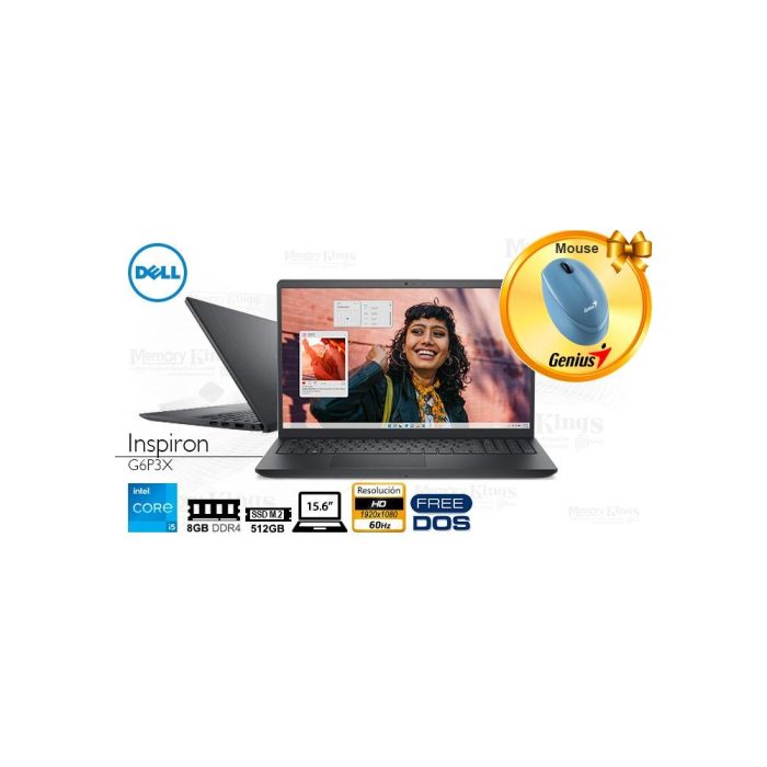 Laptop Dell Inspiron 15 3530, Core i5-1334U, 8GB RAM, 512GB SSD, 15.6'' pantalla, gráfica Intel UHD
