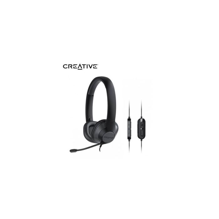 Auriculares Creative HS-720 V2 con micrófono, USB-A, cancelación de ruido, ligeros y cómodos - negros