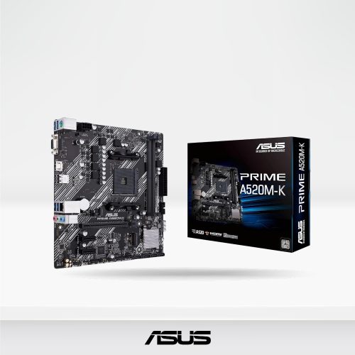 Placa base ASUS PRIME A520M-K M-ATX, 2 slots DDR4, hasta 64GB, HDMI y VGA, 2933MHz